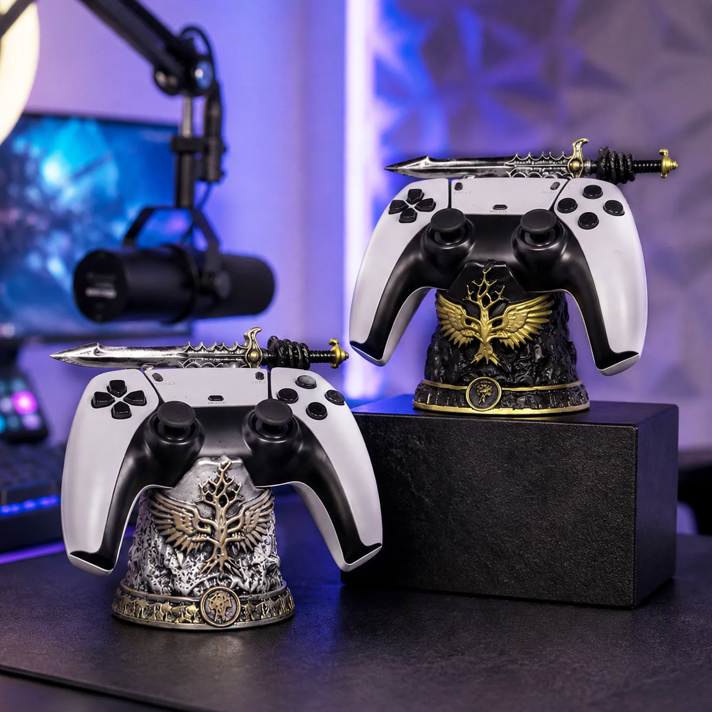 Gaming controller stand, hand-painted resin figure