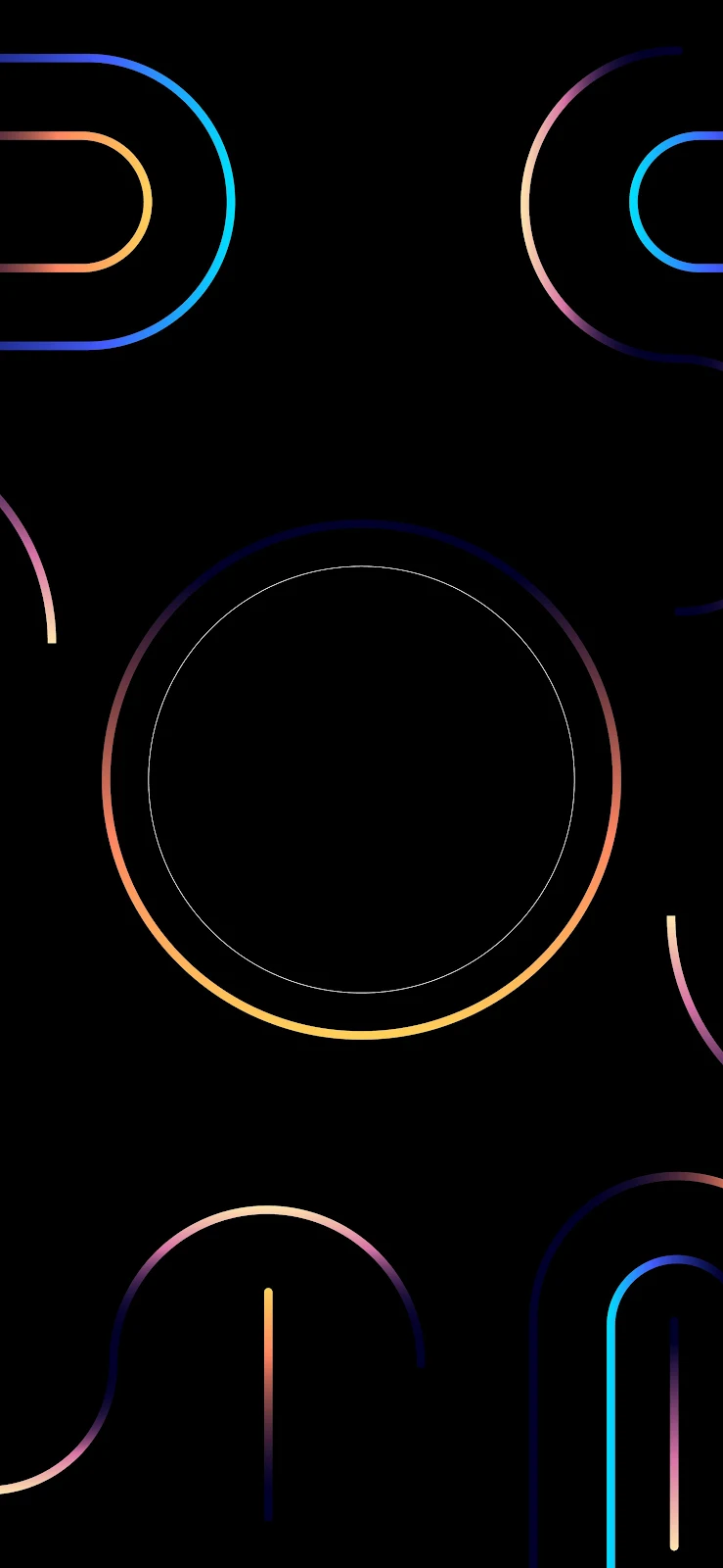 Glowing Abstract Geometric Circles - Minimalist Digital Art 4K iPhone Wallpaper (2250x4872)