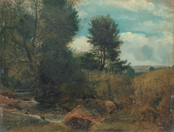 View on the River Sid near Sidmouth ca 1852