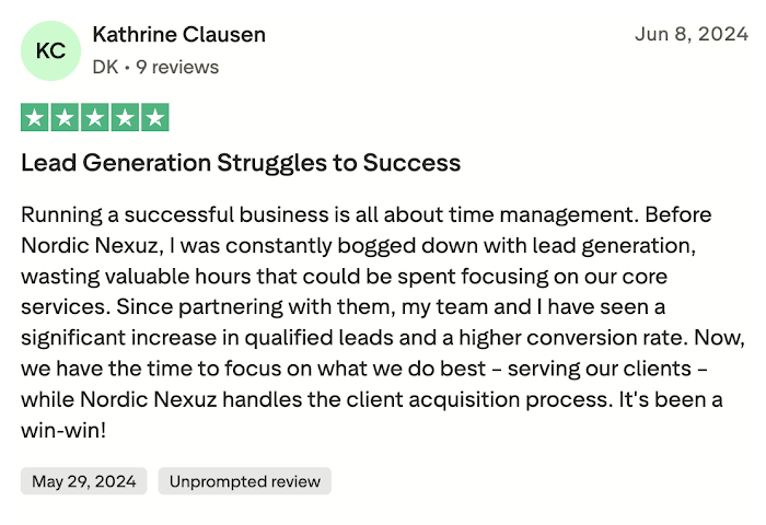 5-star Trustpilot review