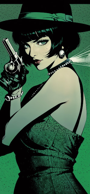Vintage Noir Woman with Pistol and Hat - Free mobile Wallpaper