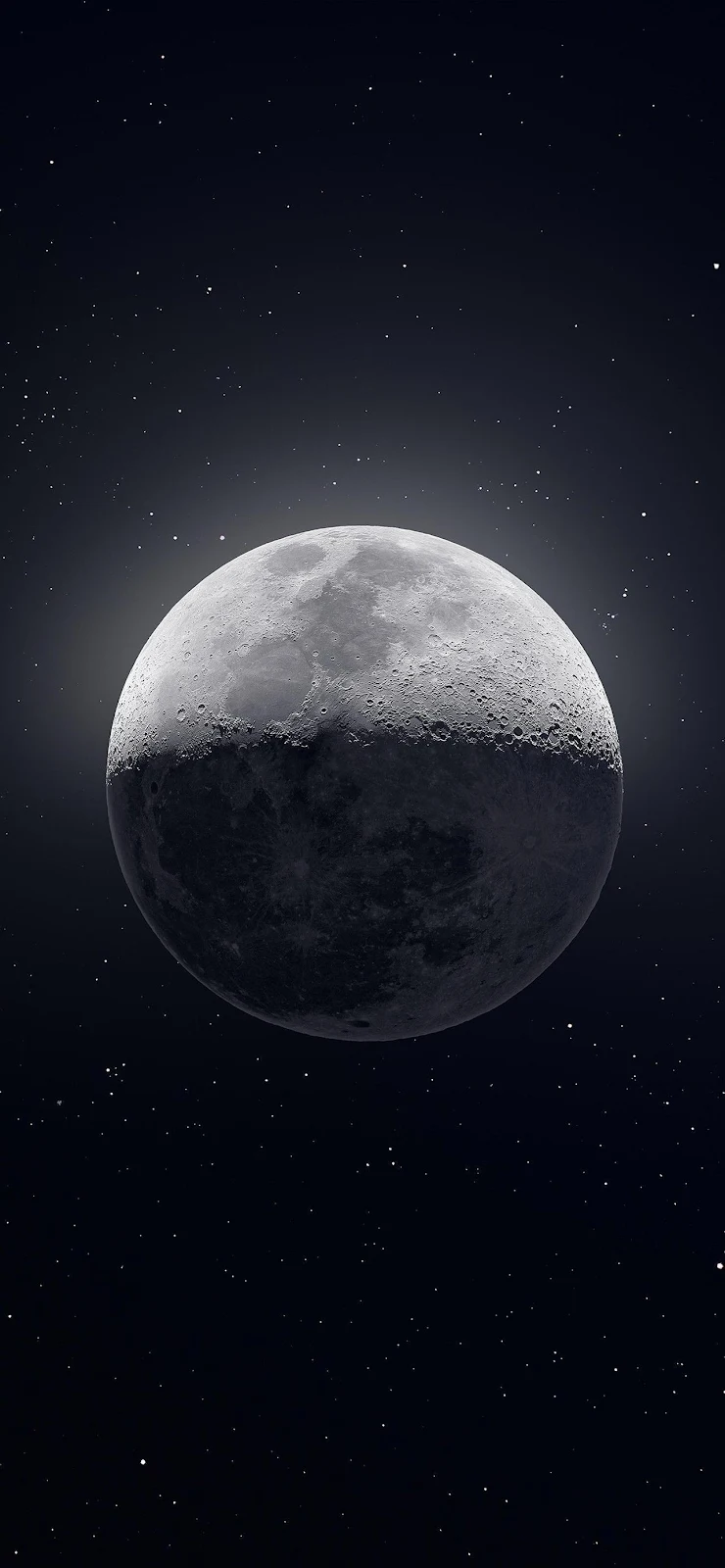 The Moon in Deep Space - Space Photography Full HD iPhone Wallpaper (1284x2778)