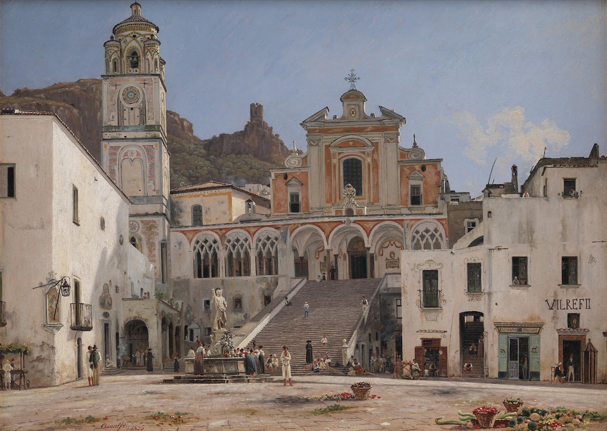 View of the Square in Amalfi 1834  1835