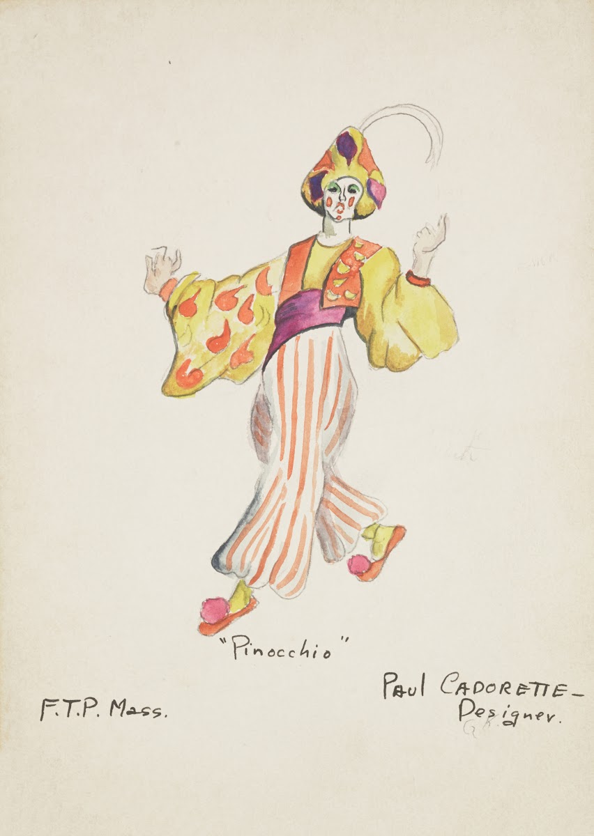 Pinocchio Clown Yellow shirt orange vest purple cummerbund 1934 1943