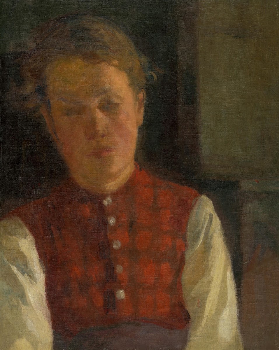 Žena v červenej kockovanej veste 18901898