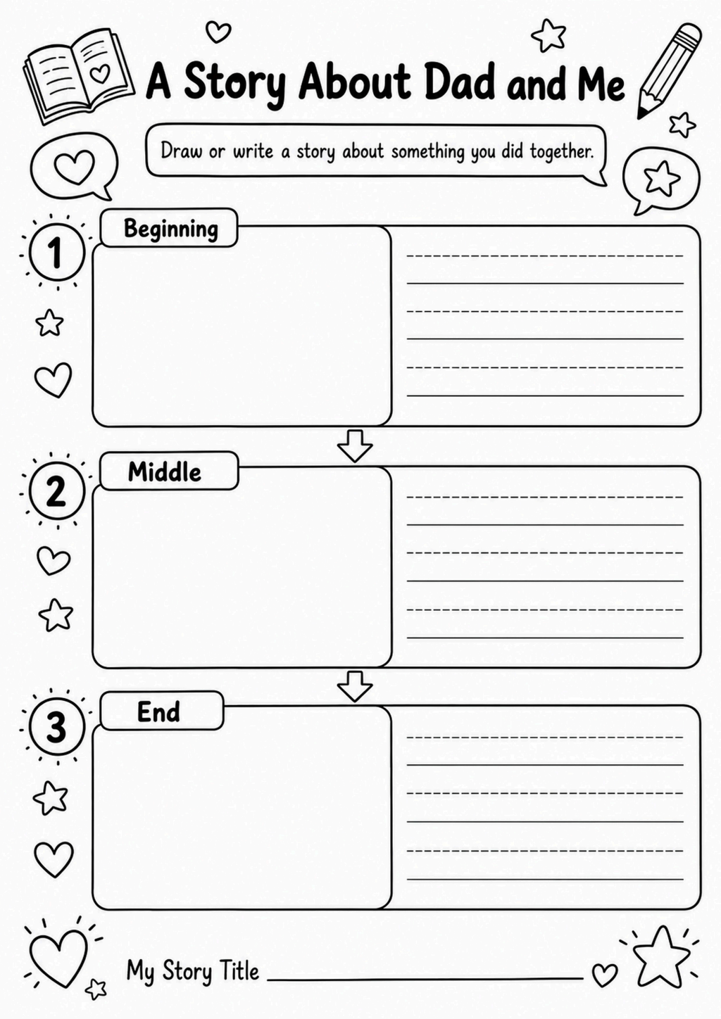 A Story About Dad and Me Worksheet