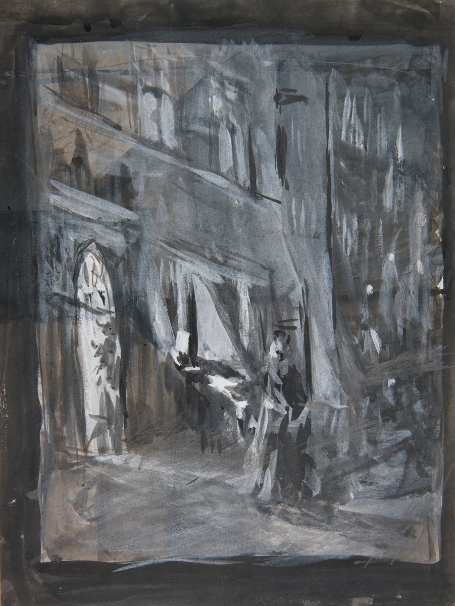 Old Town in Warsaw at night 1892