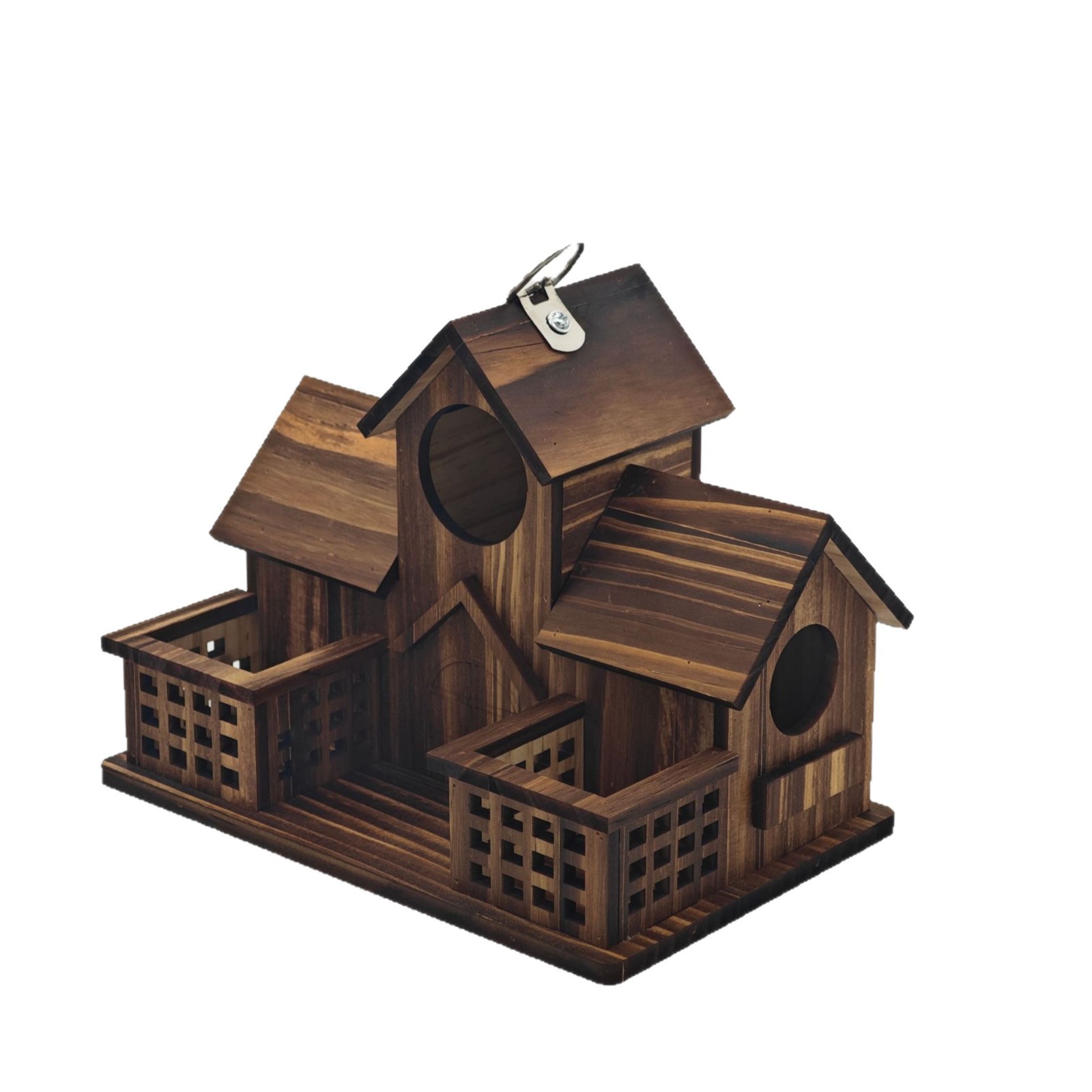 Hanging pine wood birdhouse