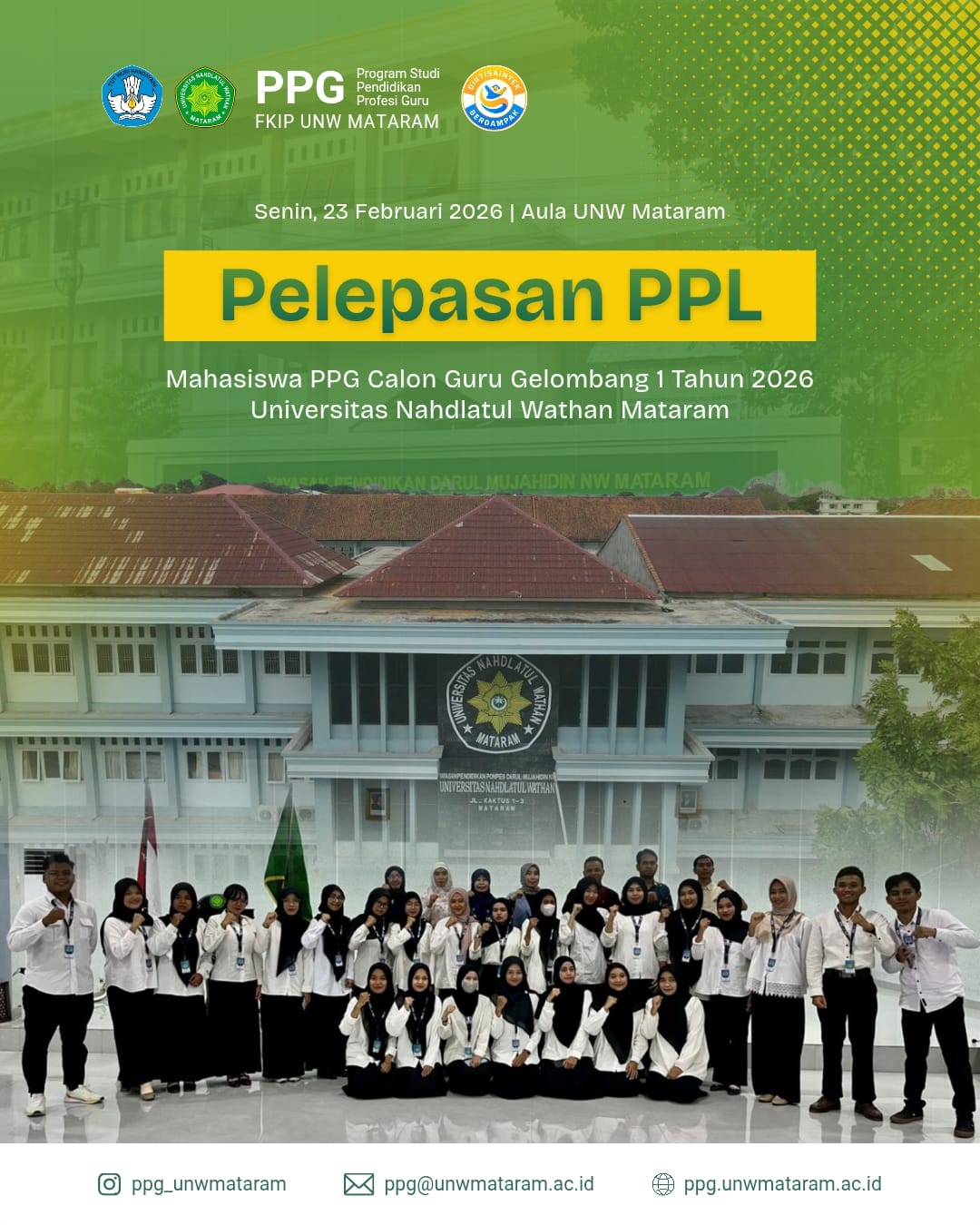 Pelepasan Mahasiswa PPG Gelombang 1 Tahun 2026 Universitas Nahdlatul Wathan Mataram