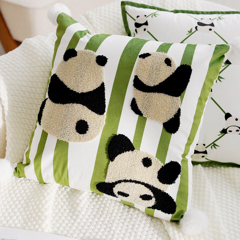 Kinderkissen Panda, 45×45 cm, Baumwolle
