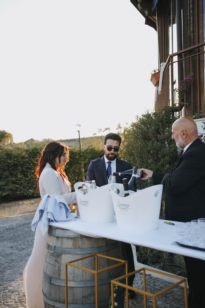 Wedding cake cutting among the Vesuvian vines