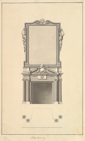 Salon Chimney Houghton Hall Norfolk Elevation 1735