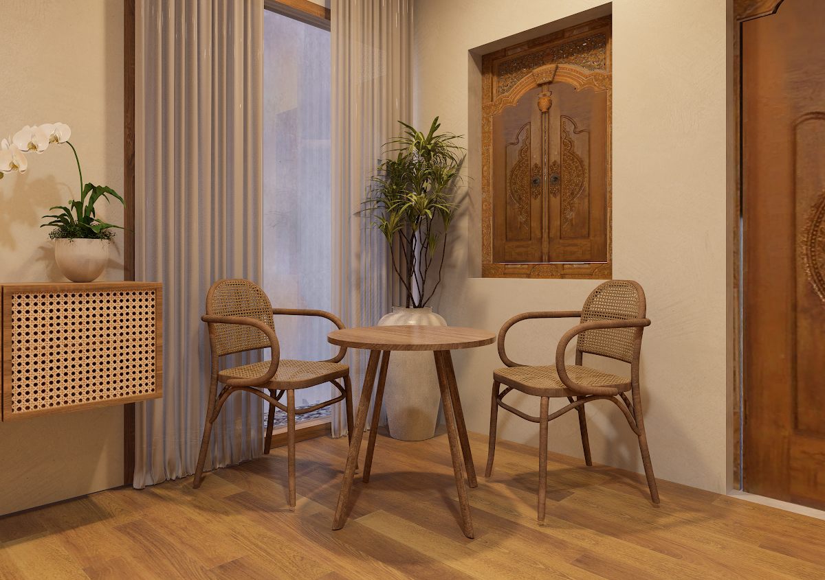 Interior villa render, senior living residence 6, Buahan Villas, Ubud, Bali