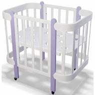 Children's cradle bed IngVart Nika 5 in 1 60 cm white/lavender
