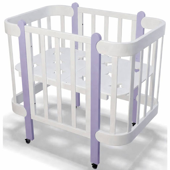 Children's cradle bed IngVart Nika 5 in 1 60 cm white/lavender