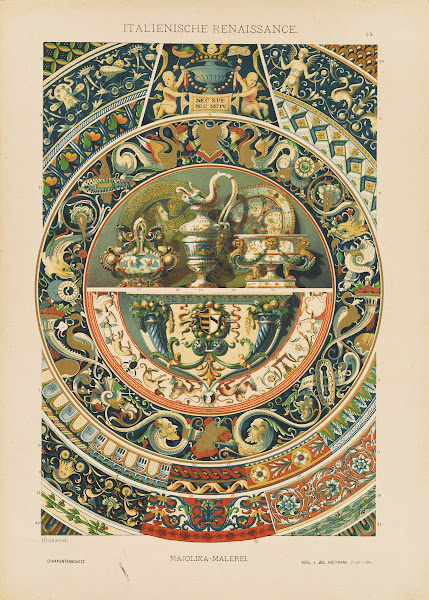 Italienische Renaissance  Majolika Malerei 1887