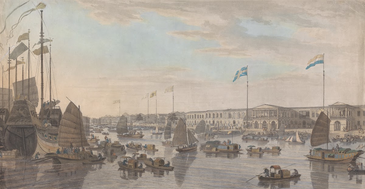 The European Factories at Canton in China 1805