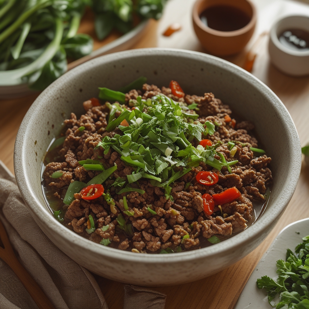 Korean Ground Beef Bowl: Easy Homemade Weeknight Dinner finished