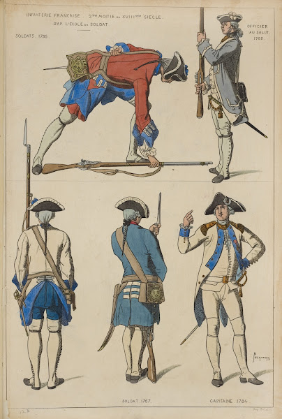 Infanterie Francaise 2me moitie du XVIIIme siecle Soldats 1756 Officier au salut