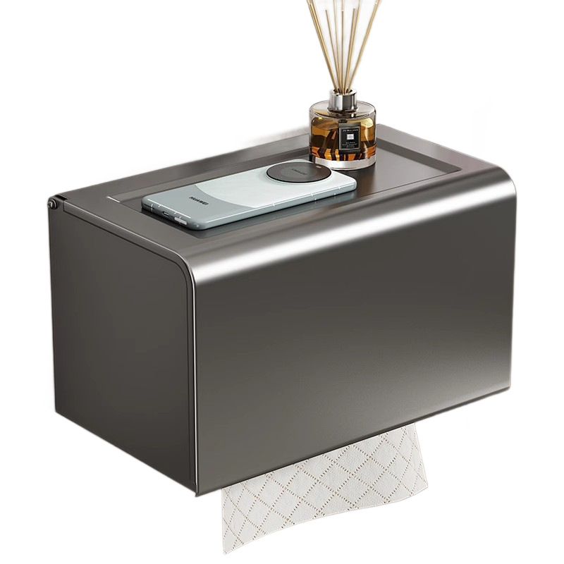 Wandmontierte Toilettenpapierbox aus Aluminium