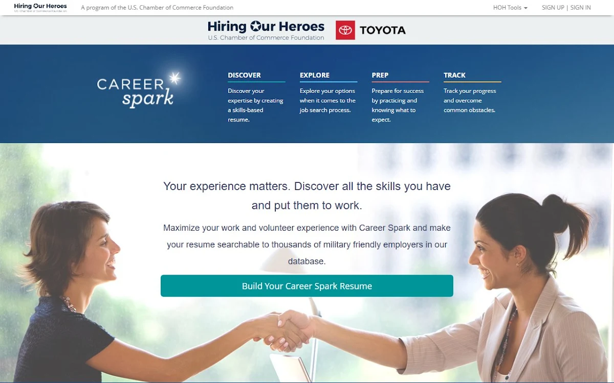 Captura de CareerSpark