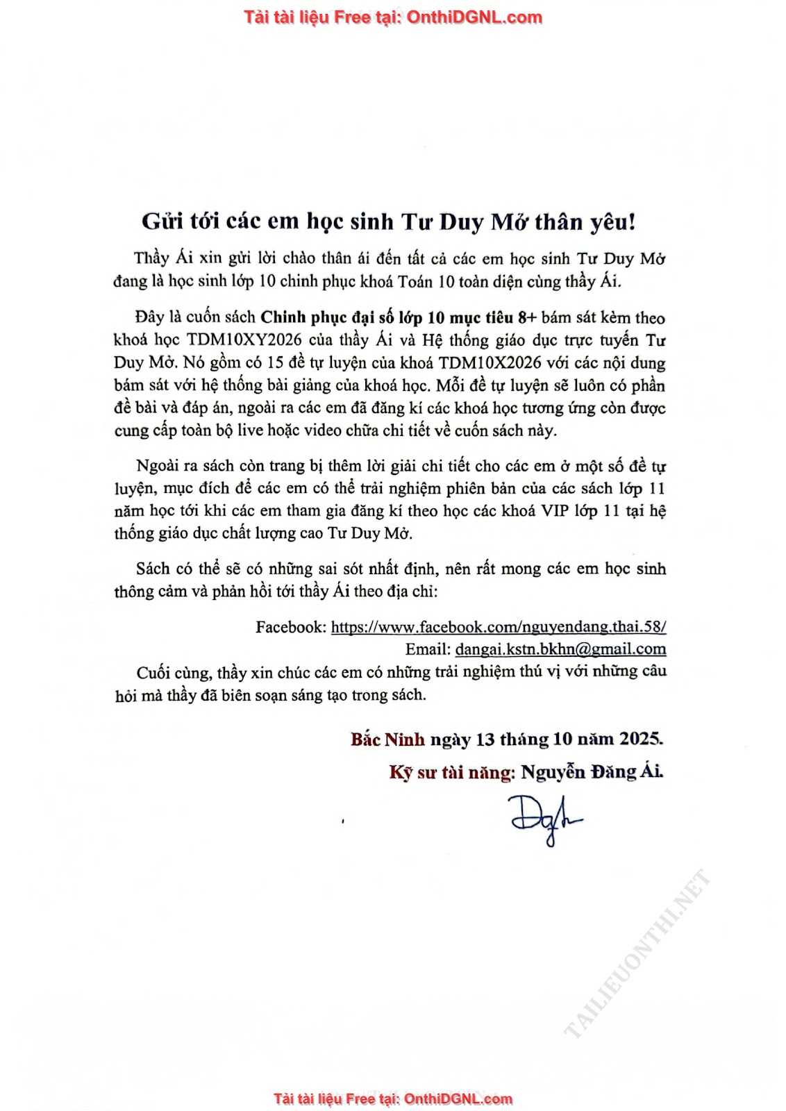 CHINH PHỤC NỀN TẢNG VÀ VẬN DỤNG ĐẠI SỐ 10 THẦY NGUYỄN ĐĂNG ÁI