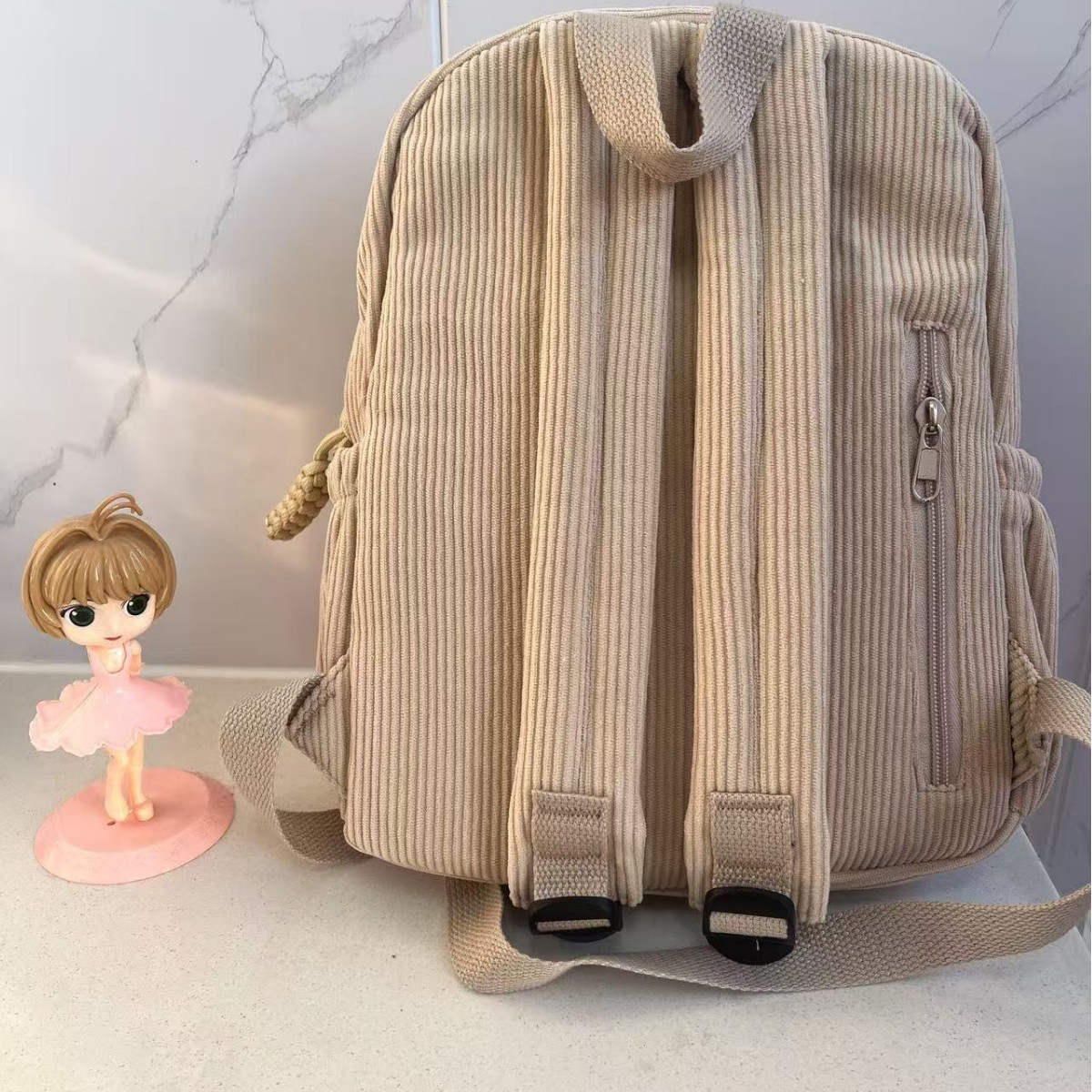 Corduroy backpack, 20 L, wear-resistant