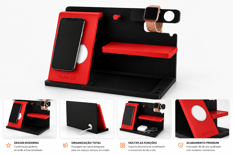 Porta Celular e Relógio por indução — miniatura 2