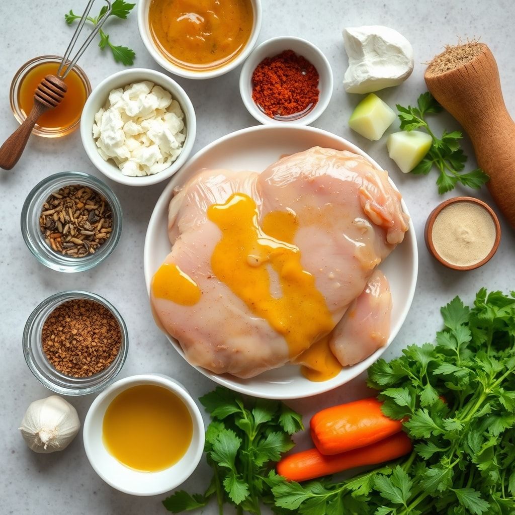 Ingredients for Slow Cooker Honey Mustard Chicken Recipe for Easy Dinner (5-Minute Prep!)