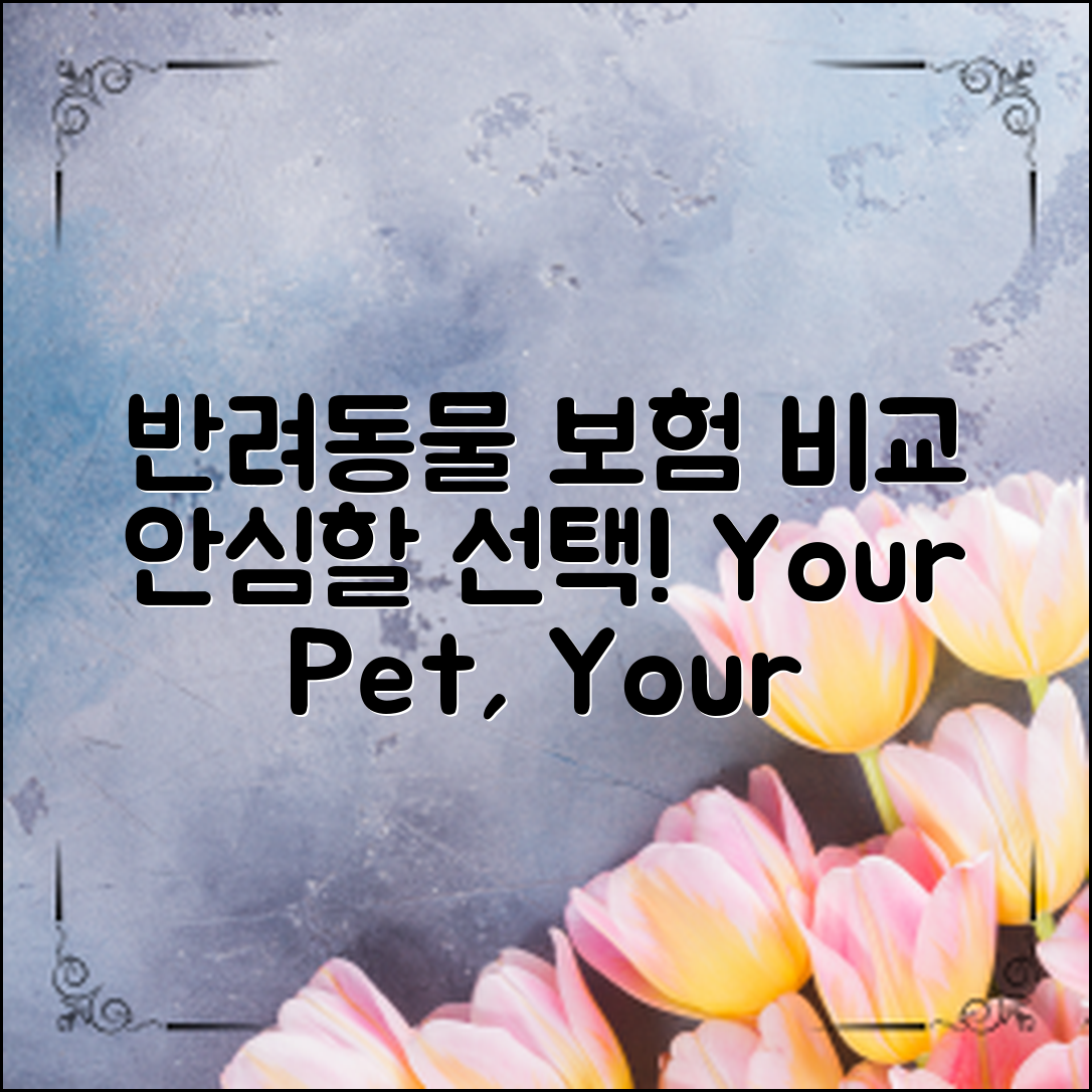 반려동물보험비교: 선택의 여왕, 당신의 반려동물은 안심?