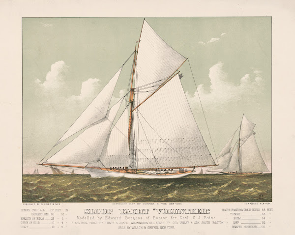 Sloop yacht Volunteer modelled by Edward Burgess of Boston for Genl CJ Paine 188