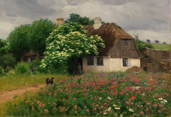 Bauernhaus Mit Blumenwiese 1909