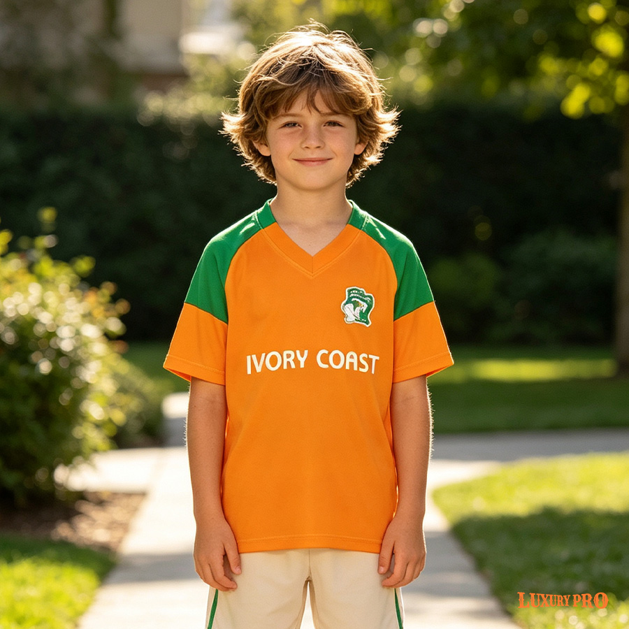 AOP MEG Children's Football Crewneck Pullover Short Sleeve Shirt