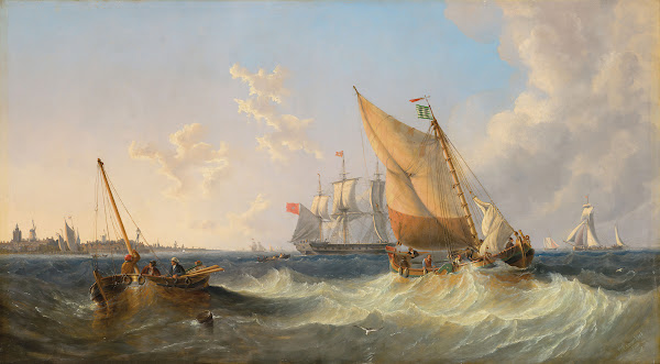 A blustery day on the Brill near Rotterdam 1860