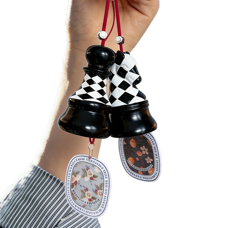 Air freshener for rearview mirror, checkerboard design