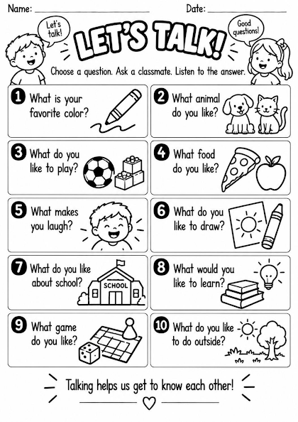 Conversation Starters Worksheet