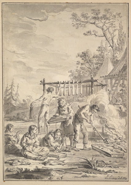 Kamchatkans Preparing Fish to be Dried 1769