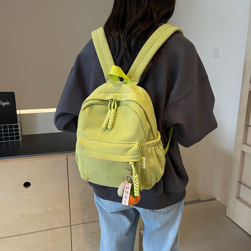 Corduroy Backpack, Breathable, Women