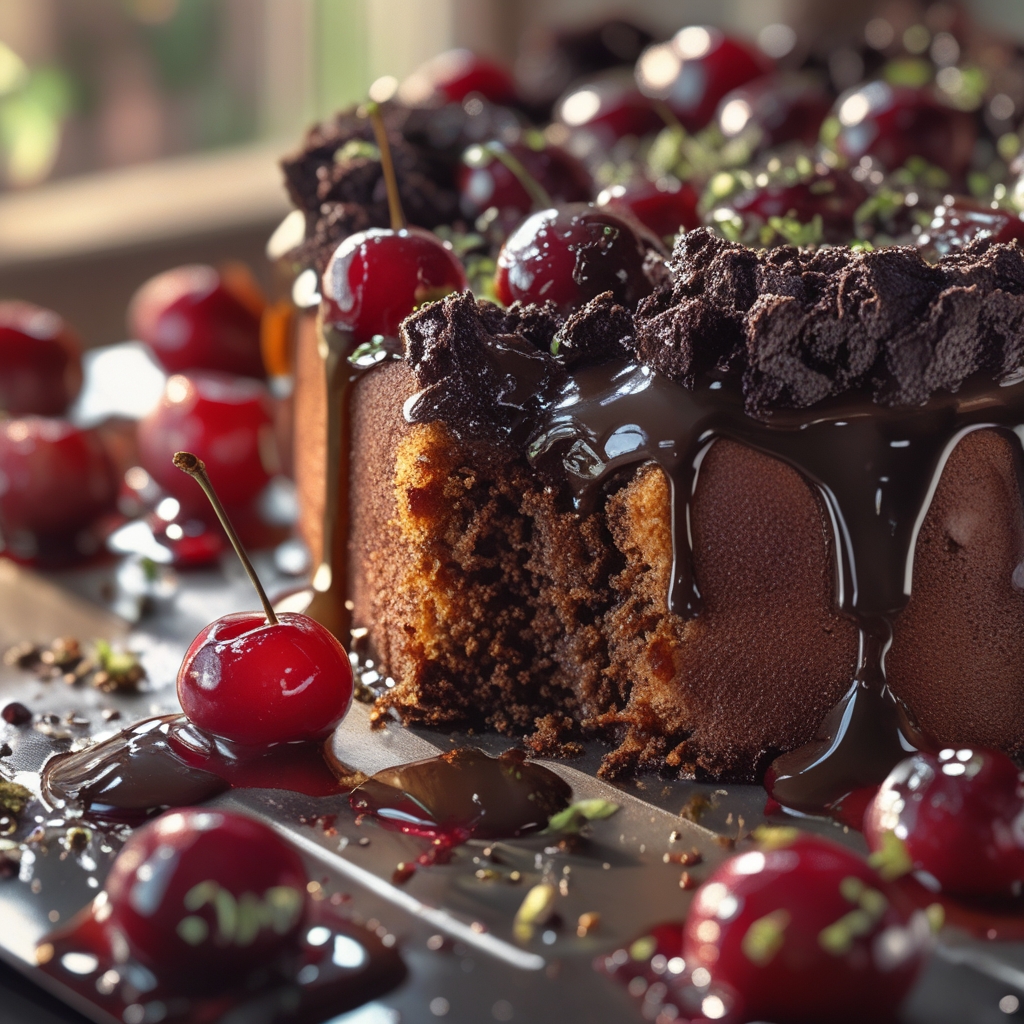 Chocolate Cherry Cake Recipe – Easy Homemade Dessert finished