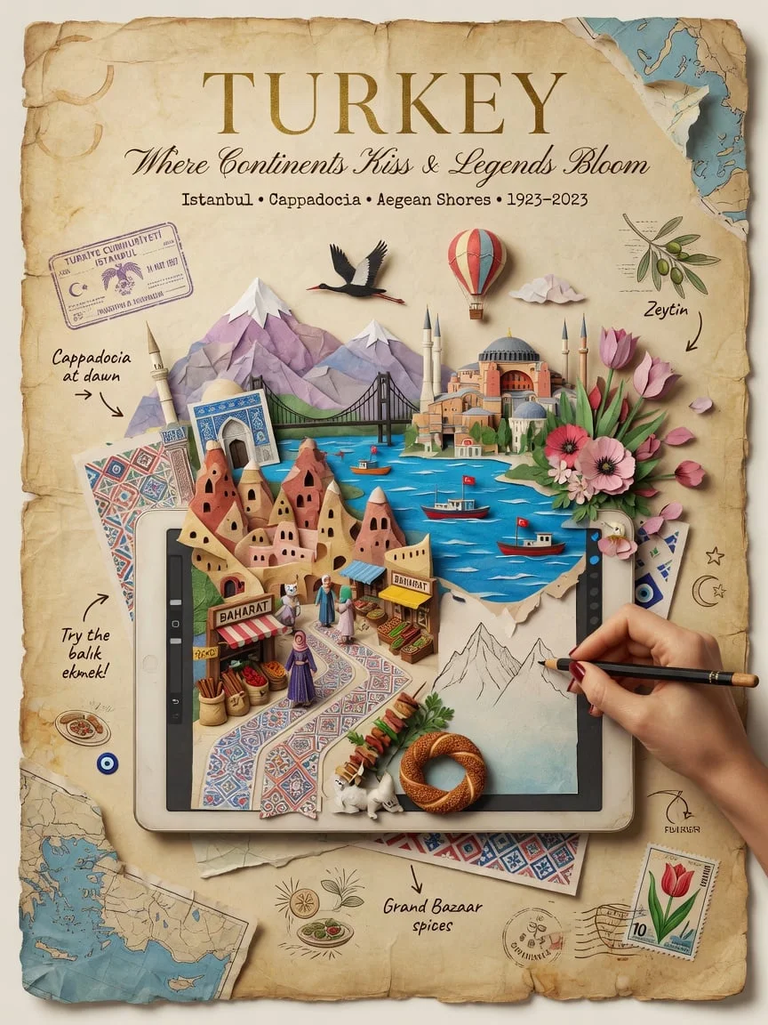 Un póster de viaje vintage de primera calidad