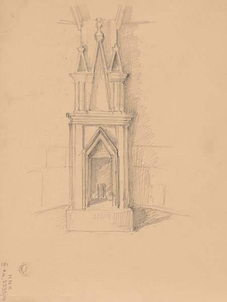 Sketch of the ruins of the castle in Smoleń 1860