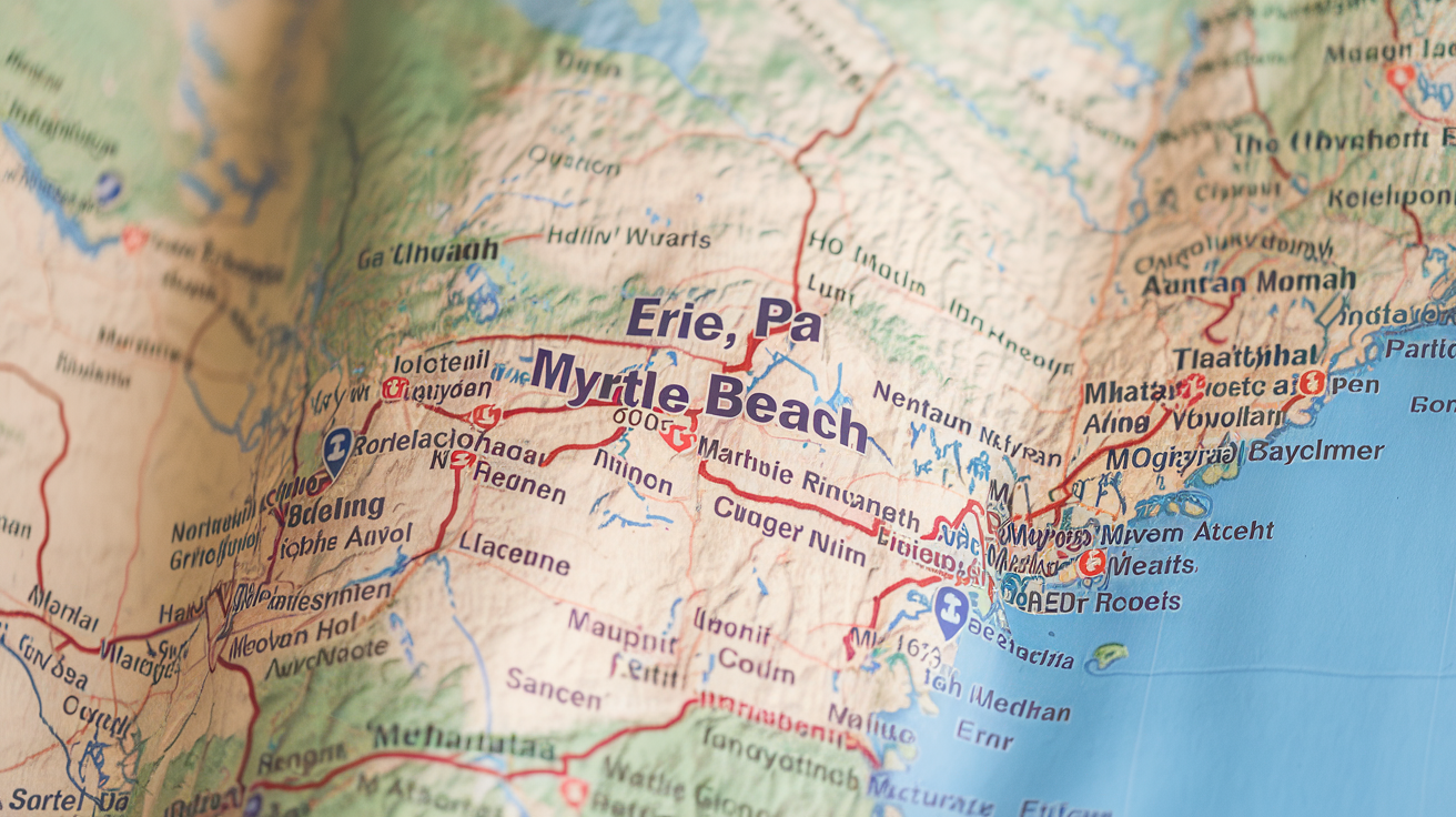 Distance and Travel Tips: Myrtle Beach from Erie, PA
