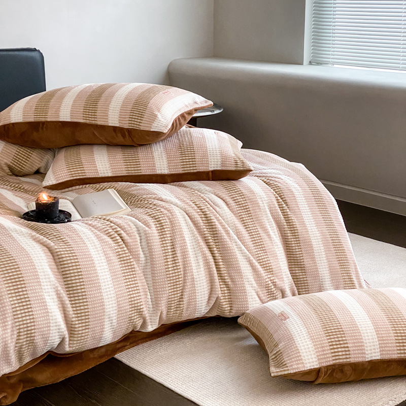 Waffle Pattern Milk Fiber Bedding, 4-piece