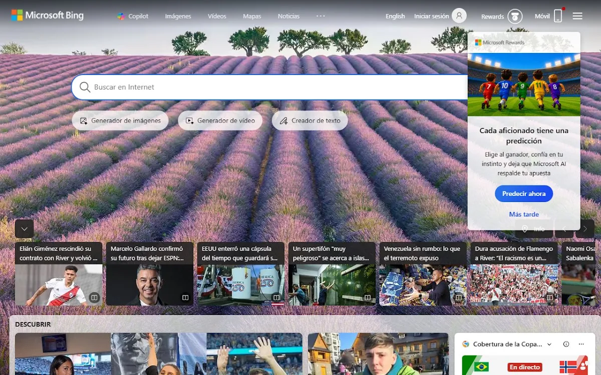 Captura de Bing