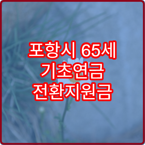 포항시 65세 기초연금 전환지원금 2026 신청 기간