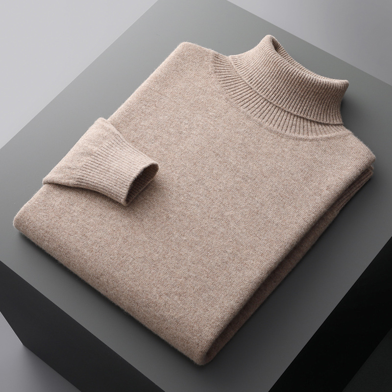 Men's wool sweater, turtleneck, 100% wool
