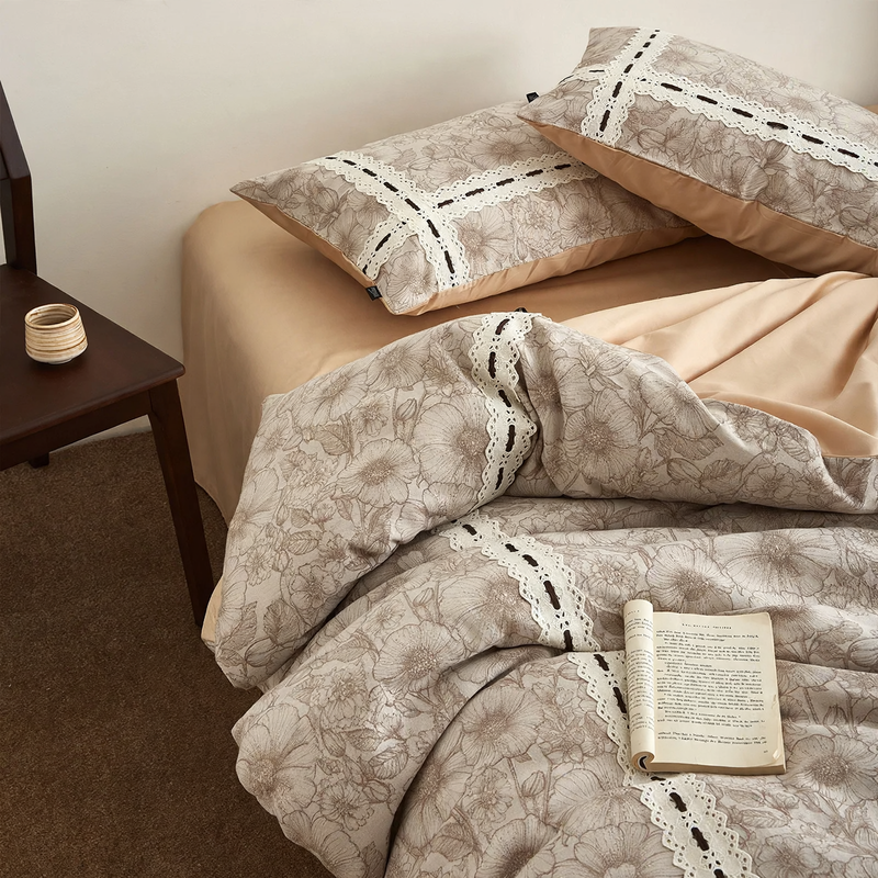 Pure Cotton Bedding Set, 4-Piece, French Style
