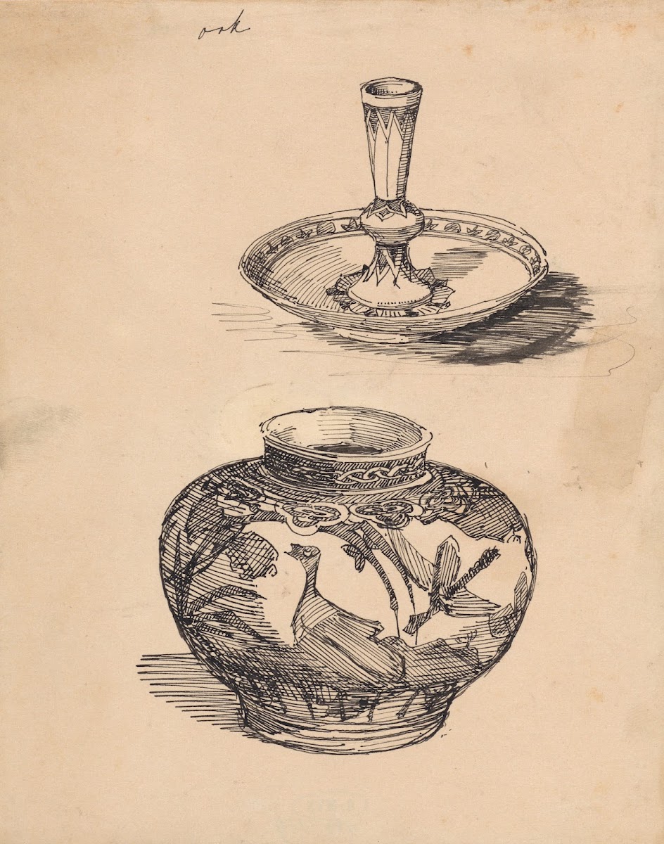 Twee stuks Perzisch aardewerk 1876   1951