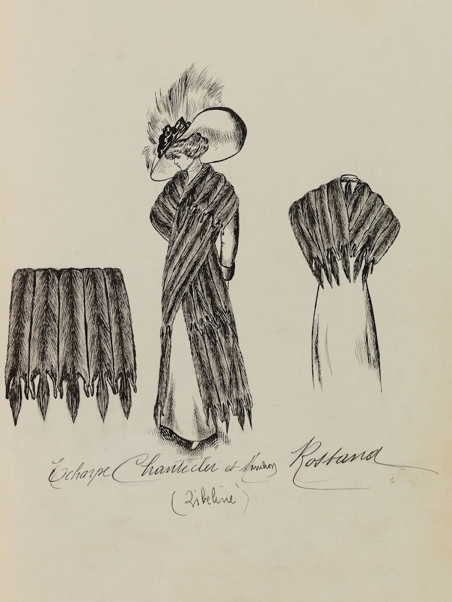 Echarpe Chantecler et Manchon Rostand 1909 1911