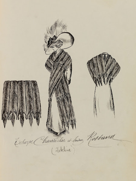 Echarpe Chantecler et Manchon Rostand 1909 1911